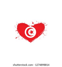 Tunisia flag, vector illustration on a white background