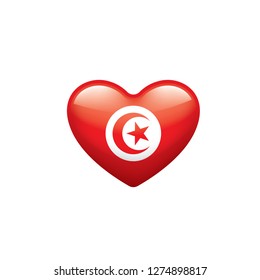 Tunisia flag, vector illustration on a white background