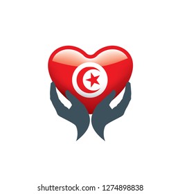 Tunisia flag, vector illustration on a white background