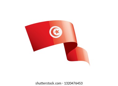 Tunisia flag, vector illustration on a white background