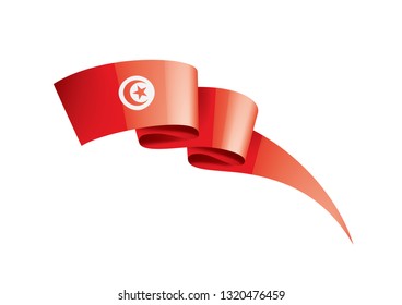 Tunisia flag, vector illustration on a white background
