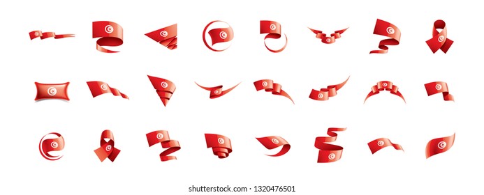 Tunisia flag, vector illustration on a white background