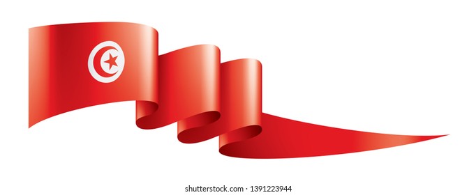 Tunisia flag, vector illustration on a white background