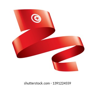 Tunisia flag, vector illustration on a white background