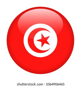 Tunisia Flag Vector Round Icon - Illustration