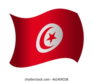 tunisia flag waving in the wind
