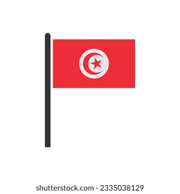 Símbolo del símbolo de la bandera de Túnez conjunto de iconos del día de la independencia de Túnez símbolo del vector