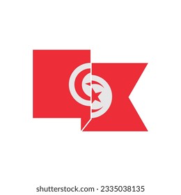 Tunisia flags icon set, Tunisia independence day icon set vector sign symbol