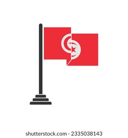 Tunisia flags icon set, Tunisia independence day icon set vector sign symbol