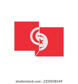 Tunisia flags icon set, Tunisia independence day icon set vector sign symbol