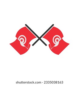 Tunisia flags icon set, Tunisia independence day icon set vector sign symbol