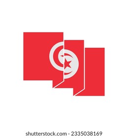 Tunisia flags icon set, Tunisia independence day icon set vector sign symbol