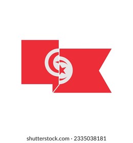 Tunisia flags icon set, Tunisia independence day icon set vector sign symbol