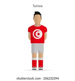 Tunisia football player. Soccer uniform. Vector illustration.