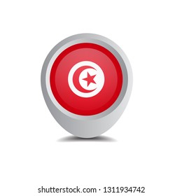 Tunisia glossy map pointer