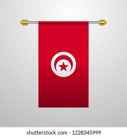 Tunisia hanging Flag