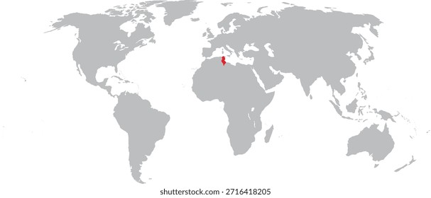Túnez destacado en el diseño del Vector del mapa mundial