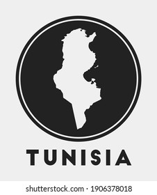 Tunisia icon. Round logo with country map and title. Stylish Tunisia badge with map. Vector illustration.