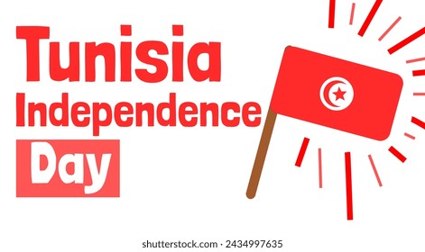 Tunisia Independence Day celebration with Flat design style vector
