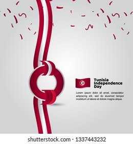 Tunisia Independence Day Flag Vector Template Design Illustration