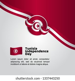 Tunisia Independence Day Flag Vector Template Design Illustration