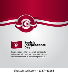 Tunisia Independence Day Flag Vector Template Design Illustration