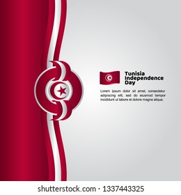 Tunisia Independence Day Flag Vector Template Design Illustration