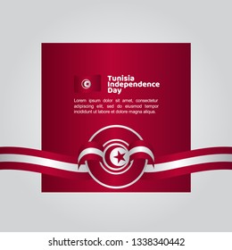 Tunisia Independence Day Flag Vector Template Design Illustration