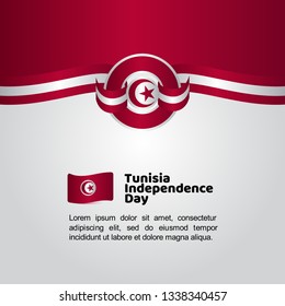 Tunisia Independence Day Flag Vector Template Design Illustration