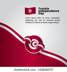 Tunisia Independence Day Flag Vector Template Design Illustration