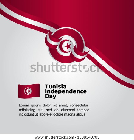 Tunisia Independence Day Flag Vector Template Design Illustration