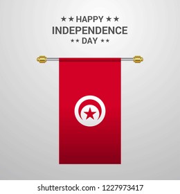 Tunisia Independence day hanging flag background