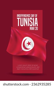 Tunisia Independence Day Vector Banner.