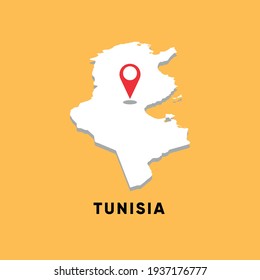 Tunisia Isometric map with location icon vector illustration design svg