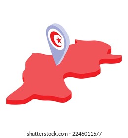 Tunisia landmark icon isometric vector. City travel. Medina arab