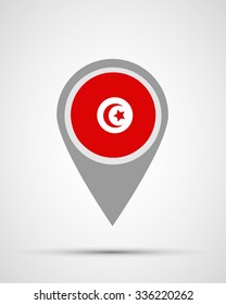 tunisia location, flag application, vector illustration, abstract, graphic design