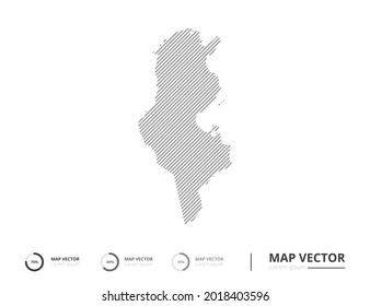 Túnez mapea el gris de línea abstracta sobre el vector de fondo blanco para la presentación. Concepto creativo para infografía.