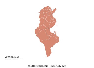 Mapa de Túnez - naranja de estilo abstracto aislado en fondo blanco para vector de diseño.