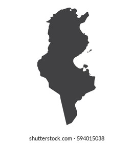 Tunisia map in black on a white background. Vector illustration