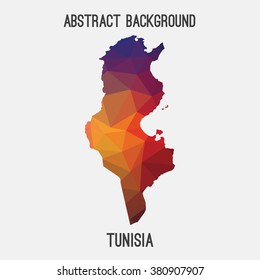 Tunisia map in geometric polygonal style.Abstract tessellation,modern design background. Vector illustration EPS8