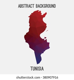 Tunisia map in geometric polygonal style.Abstract tessellation,modern design background. Vector illustration EPS8