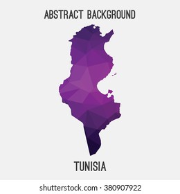 Tunisia map in geometric polygonal style.Abstract tessellation,modern design background. Vector illustration EPS8