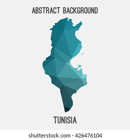 Tunisia map in geometric polygonal style.Abstract tessellation,modern design background. Vector illustration EPS8