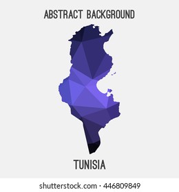 Tunisia map in geometric polygonal,mosaic style.Abstract tessellation,modern design background. Vector illustration EPS8
