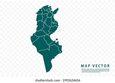 Tunisia map High Detailed on white background. Abstract design vector illustration eps 10