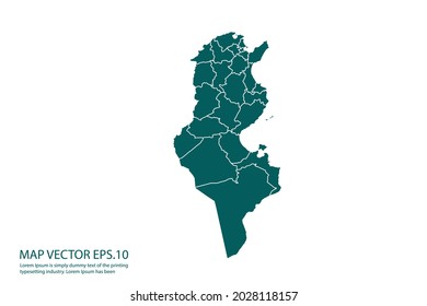 Tunisia map High Detailed on white background. Abstract design vector illustration eps 10