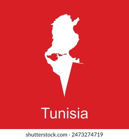 Tunisia map icon, mainland country of Tunisia, Africa illustration design
