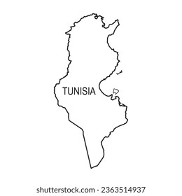 Fondo del símbolo del vector del icono de mapa de Túnez