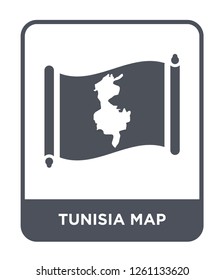tunisia map icon vector on white background, tunisia map trendy filled icons from Countrymaps collection, tunisia map simple element illustration