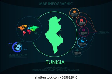 tunisia map infographic